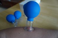 4 sztuk/zestaw Niebieskie kubki próżniowe PCV Głowica szklana Ssanie Masaż ciała Rodzina Meridian Akupunktura