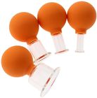 4 szt. Różne rozmiary pomarańczowe kubki próżniowe z głowicą pcv szklaną ssaniem masaż ciała kubek antycellulitowy