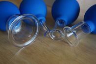 Niebieski 15/25/35/55mm bańki próżniowe bańki szklane zestaw do terapii bańkami na twarz zestaw do użytku domowego typ ssania do twarzy